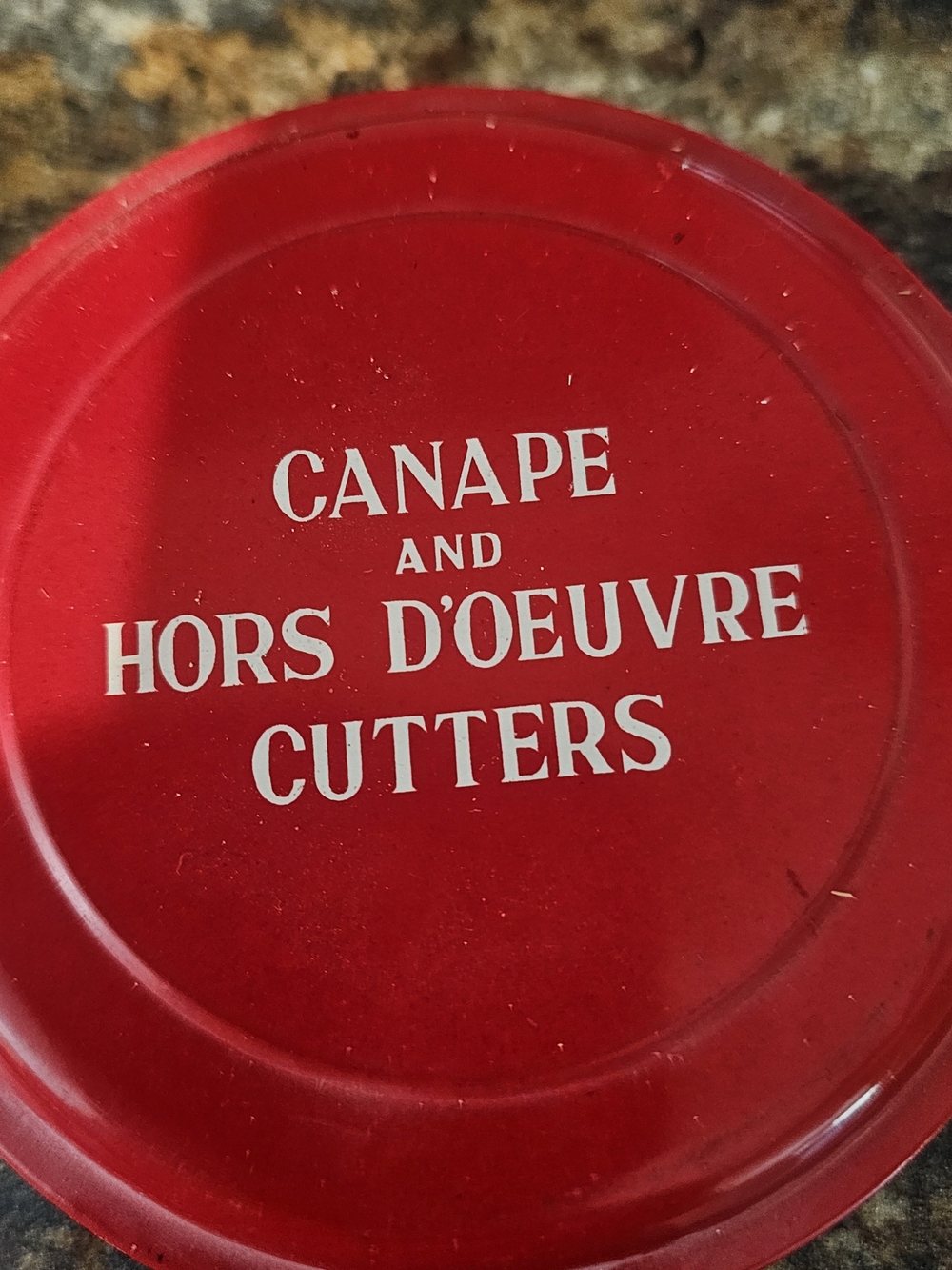 Canape and Hors D'Oeuvre Cutters - Red Lettering